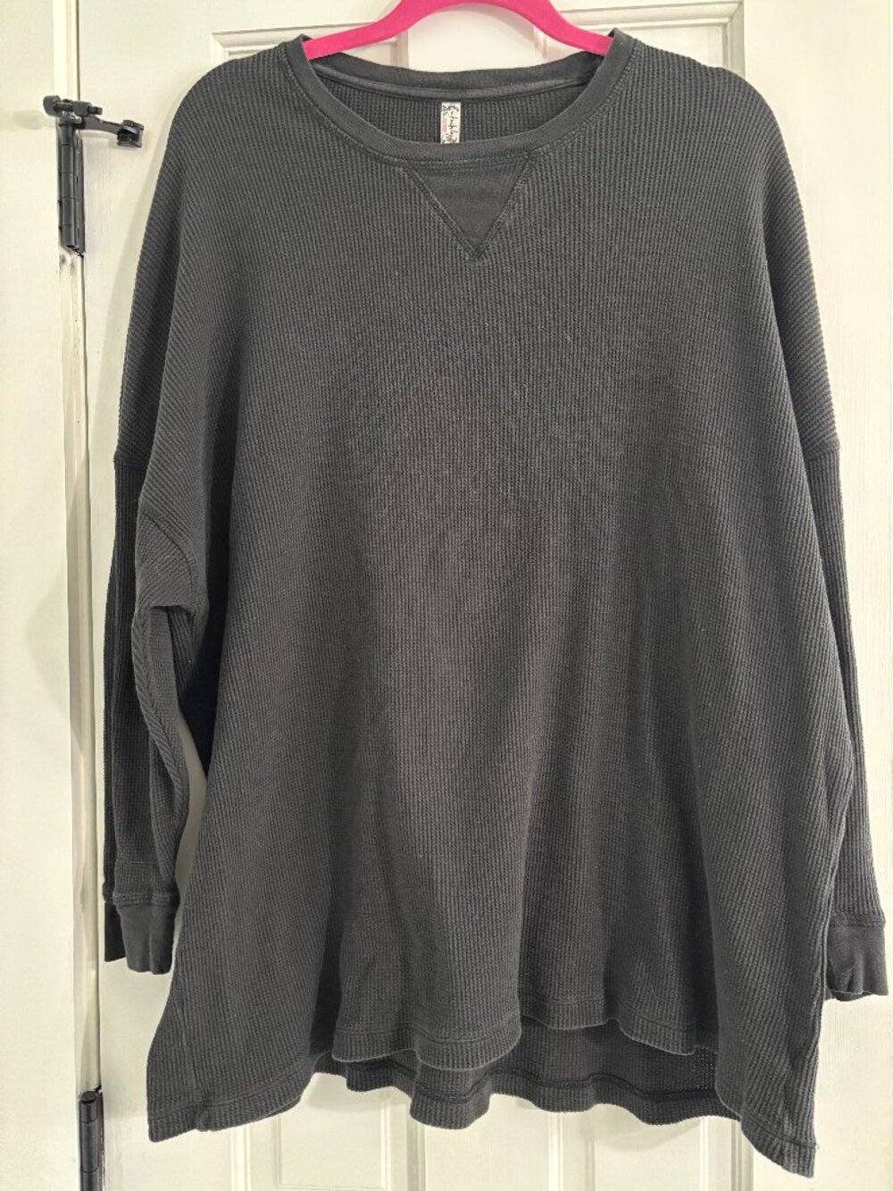 Free People Waffle Knit Thermal Top - Gray - Medium